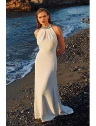 Halter Neck A-Line Maxi Dress
