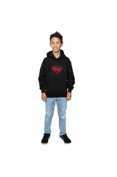DC Comics Boys Justice League Movie Superman Logo Hoodie - Black
