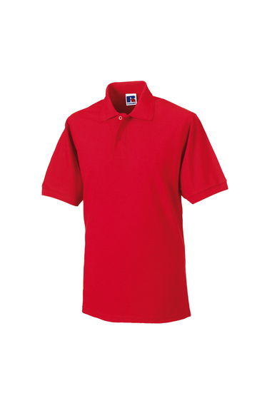 Russell Mens Polycotton Pique Hardwearing Polo Shirt - Bright Red
