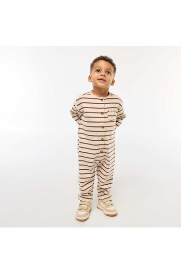 Long Snug Knit Jumpsuit BROWN