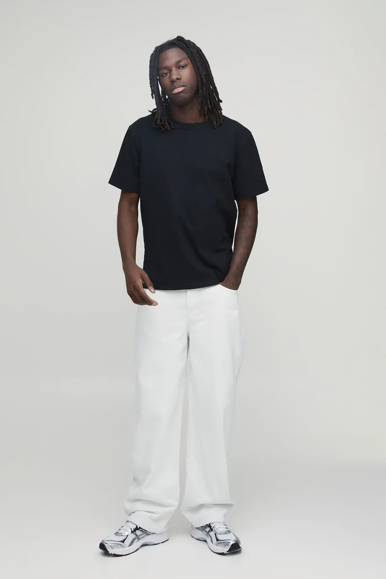 Basic Relaxed Fit Jeans - white