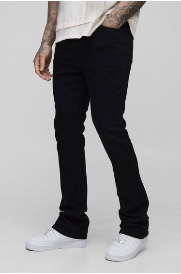 Tall Stretch Slim Flared Jeans - true black