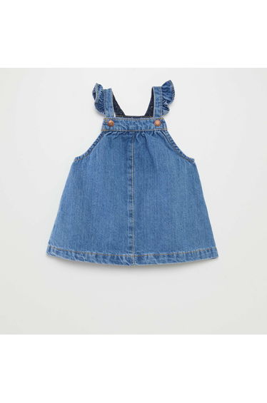 Denim dungaree dress BLUE