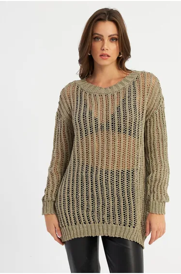Women's Mink Net Knit Sweater