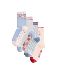 Cath Kidston Womens/Ladies Stanley Socks (Pack of 4) - Blue
