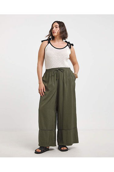 Extreme Wide Leg Trim Detail Trousers