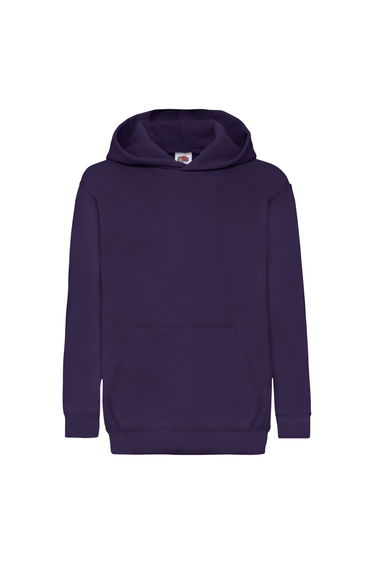 Fruit Of The Loom Childrens Unisex Hooded Sweatshirt / Hoodie - Purple