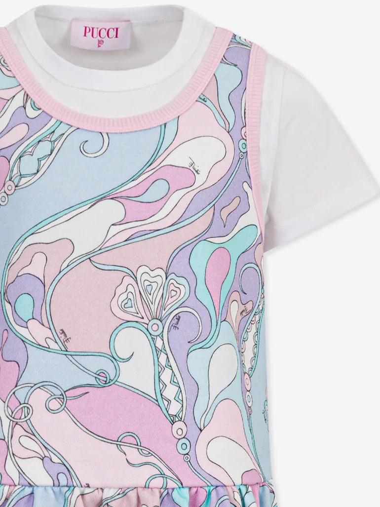 PUCCI Girls Orchidee Print Dress in Pink - 1