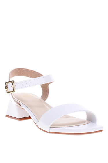 Solid Beck Strap Block Heel Sandals