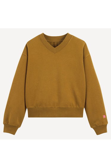 Fleece V-Neck Sweatshirt
