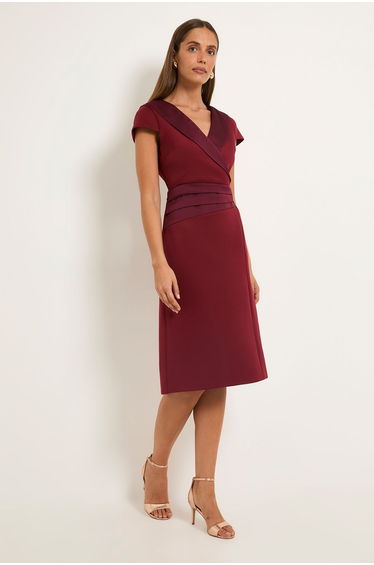Scuba Collar Detail Pencil Dress