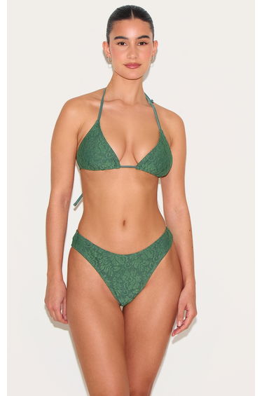 Khaki Lace Tanga Bikini Bottoms