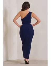 Athena |A Navy One Shoulder Maxi Dress - 1