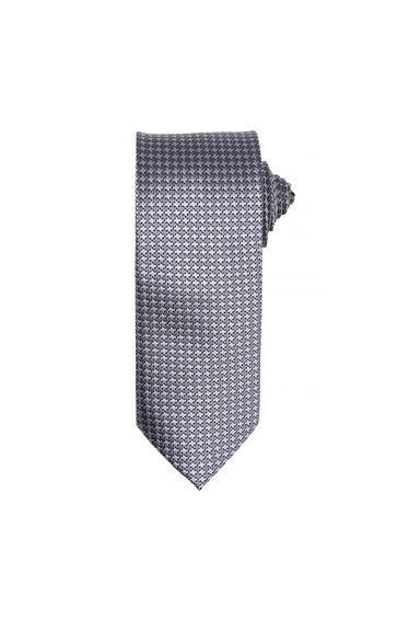 Premier Mens Puppy Tooth Formal Work Tie - Silver
