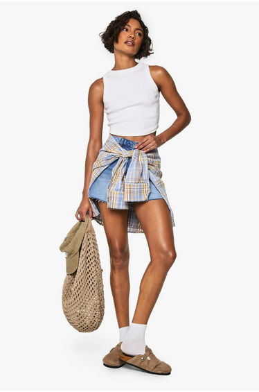 Tall Denim Mini Short - mid wash