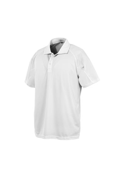 Spiro Impact Mens Performance Aircool Polo T-Shirt - White