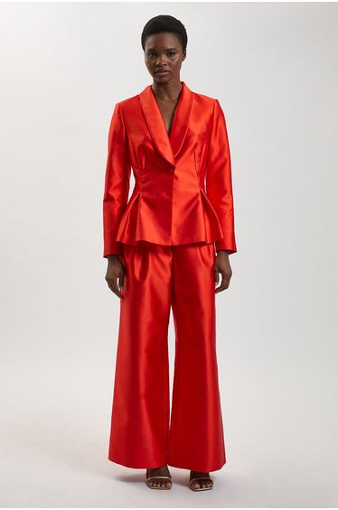 Satin Twill Single Breasted Blazer