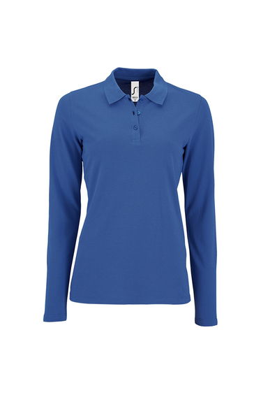 SOLS Womens/Ladies Perfect Long Sleeve Pique Polo Shirt - Royal Blue