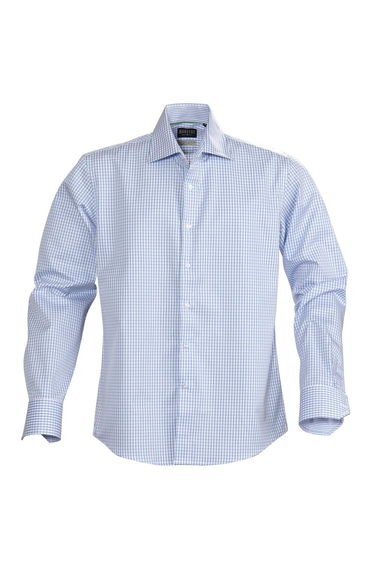 James Harvest Mens Tribeca Checked Formal Shirt - Light Blue