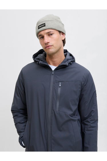 Grey Ribbed Knit Beanie