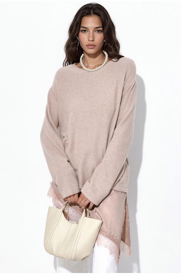 BUSEM Women’s Crew Neck Knit Sweater