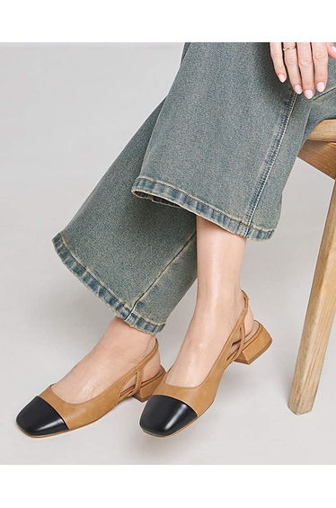 Slingback Toe Cap Shoes Ex Wide Fit