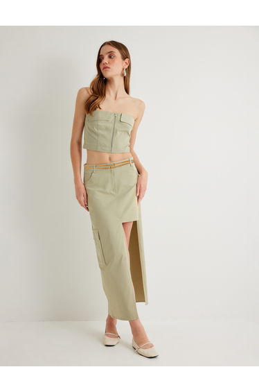 Asymmetric Midi Skirt