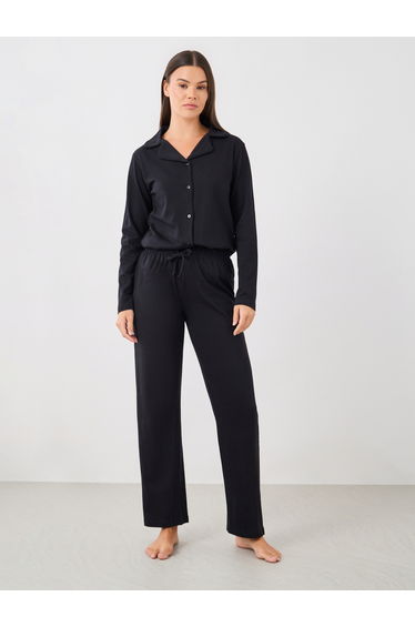 Cotton Jersey Long Sleeves Shirt and Pyjama Set