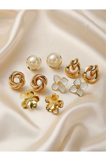 Set of 5 - Assorted Embellished Earrings