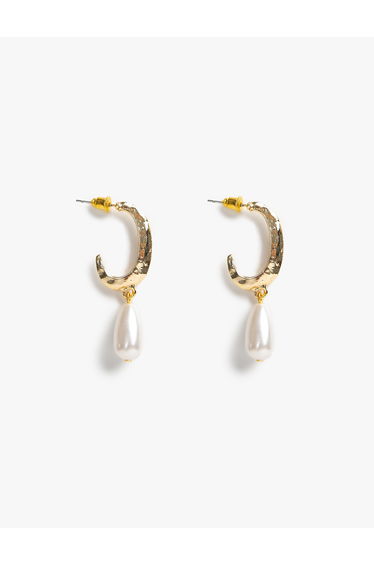 Pearl Detail Metal Earrings