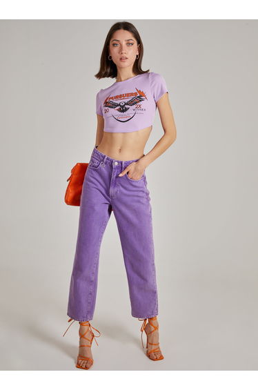 Cropped Ribbed Band Tee