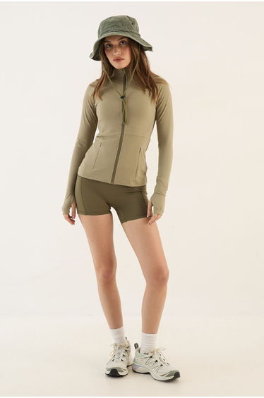 DSGN Studio Sculpt Zip Through Sports Jacket - washed khaki