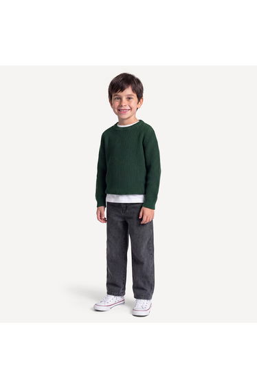 Ribbed Crew Neck Jumper/Sweater