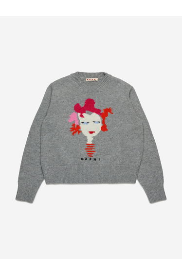Girls Wool Rock Doll Jumper in Grey