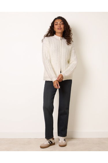 Textured Zip Through Knit Cardigan product thumbnail 3