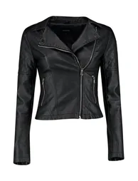 جاكيت بايكر جلد صناعي - أسود - 2