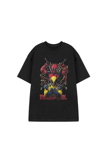 Deadpool & Wolverine Mens Knives Short-Sleeved T-Shirt - Black