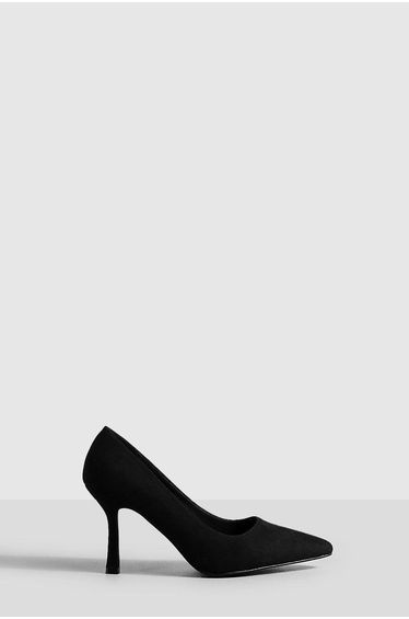Low Stiletto Court Shoe - black