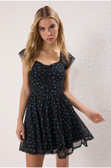 Multicolor Printed Heart Neck Stretchy Knitted Jumpsuit