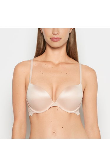 Micro cup push up bra with Reverie Lace Wing in Cameo Rose