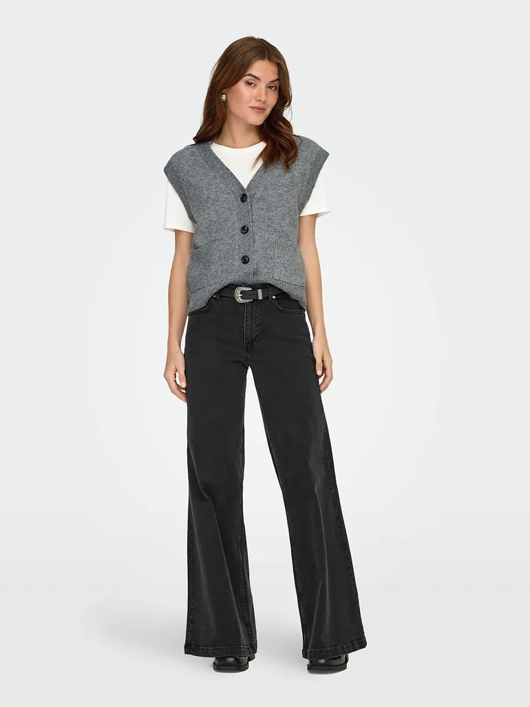 Sleeveless V-Neck Cardigan - 2