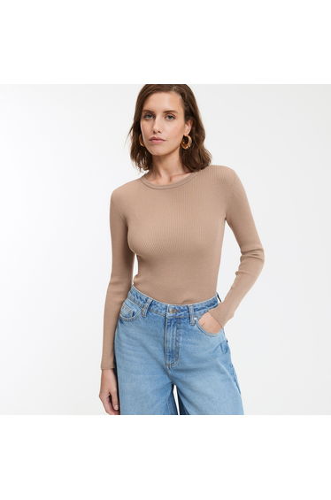 Crew Neck Jumper/Sweater in Fine Knit
