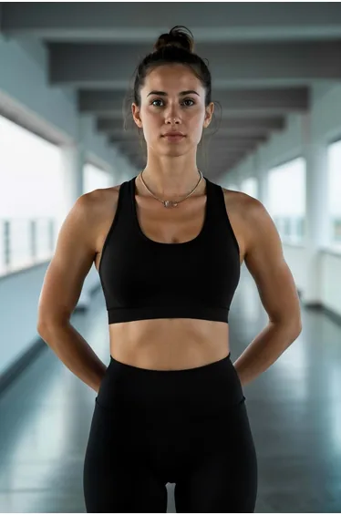 DS PUCK Black Sports Bra High Support, Breast Covered and Smoothing Seamless Bra