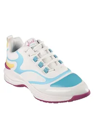 Skechers Womens/Ladies Hot Melt Trainers - White/Green/Black - 1