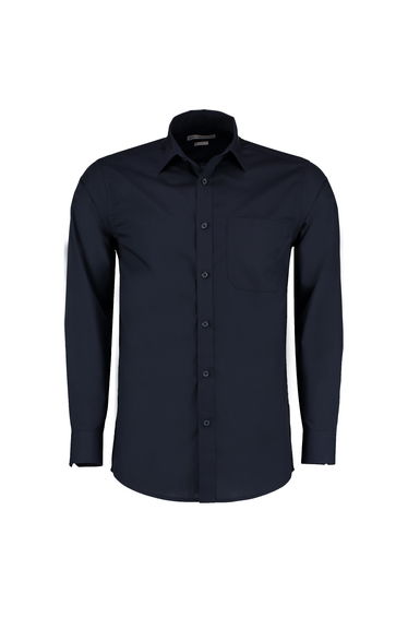 Kustom Kit Mens Long Sleeve Poplin Shirt - Dark Navy