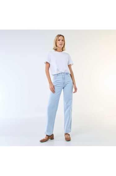 Straight-leg Cotton Denim Jeans BLUE