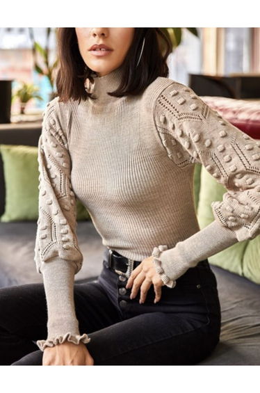 Sweater - Beige - Slim fit