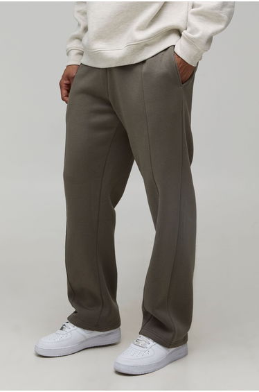 Straight Fit Pintuck Washed Jogger - khaki