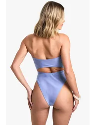 Orchid Applique Cutout Swimsuit - blue - 3