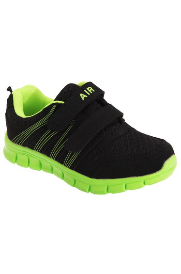 Dek Childrens/Kids Air Sprint Touch Fastening Lightweight Jogger Trainers - Black/Lime